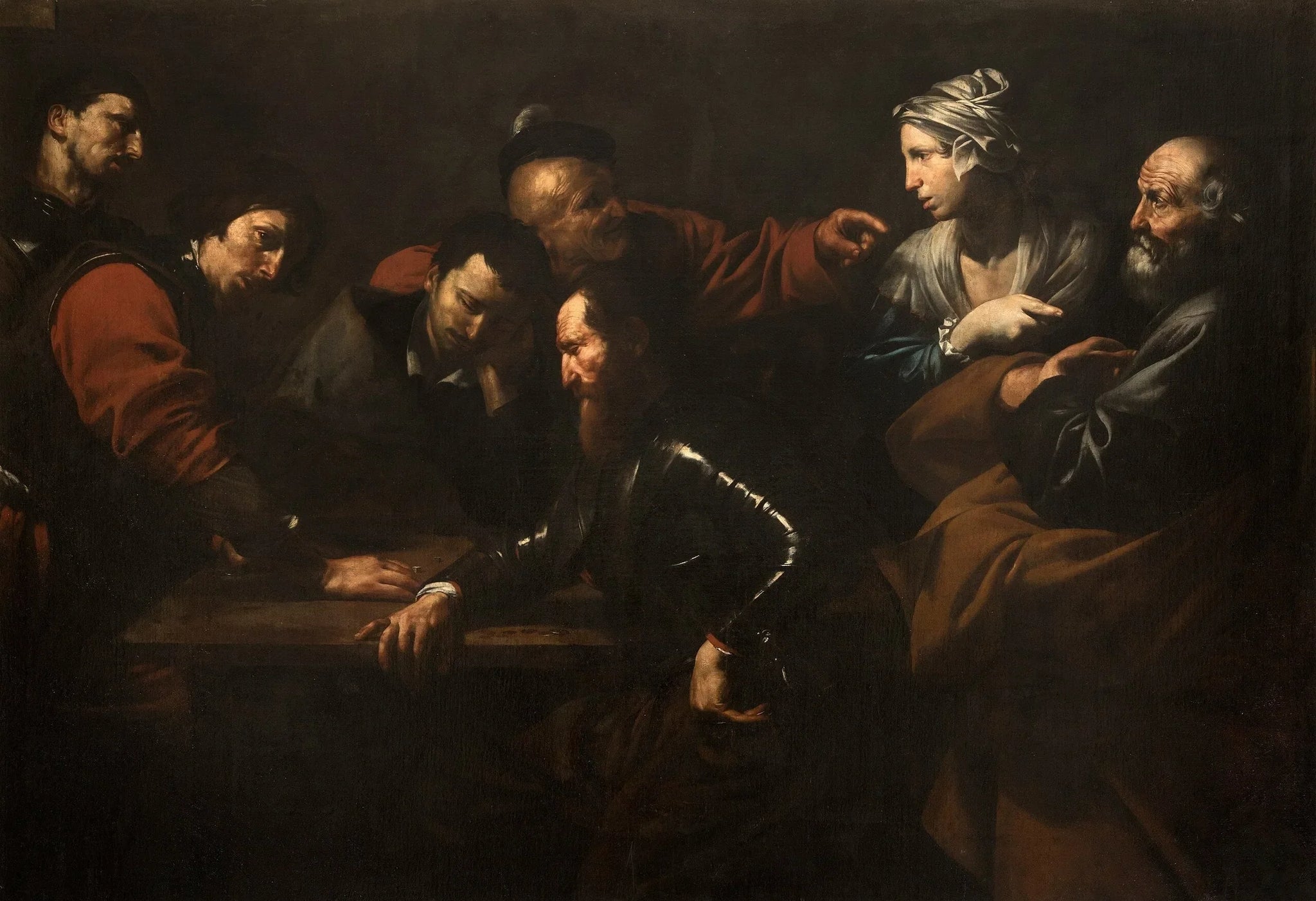 Le reniement de saint Pierre - Jusepe de Ribera image 1 copie peinte à la main à l’huile