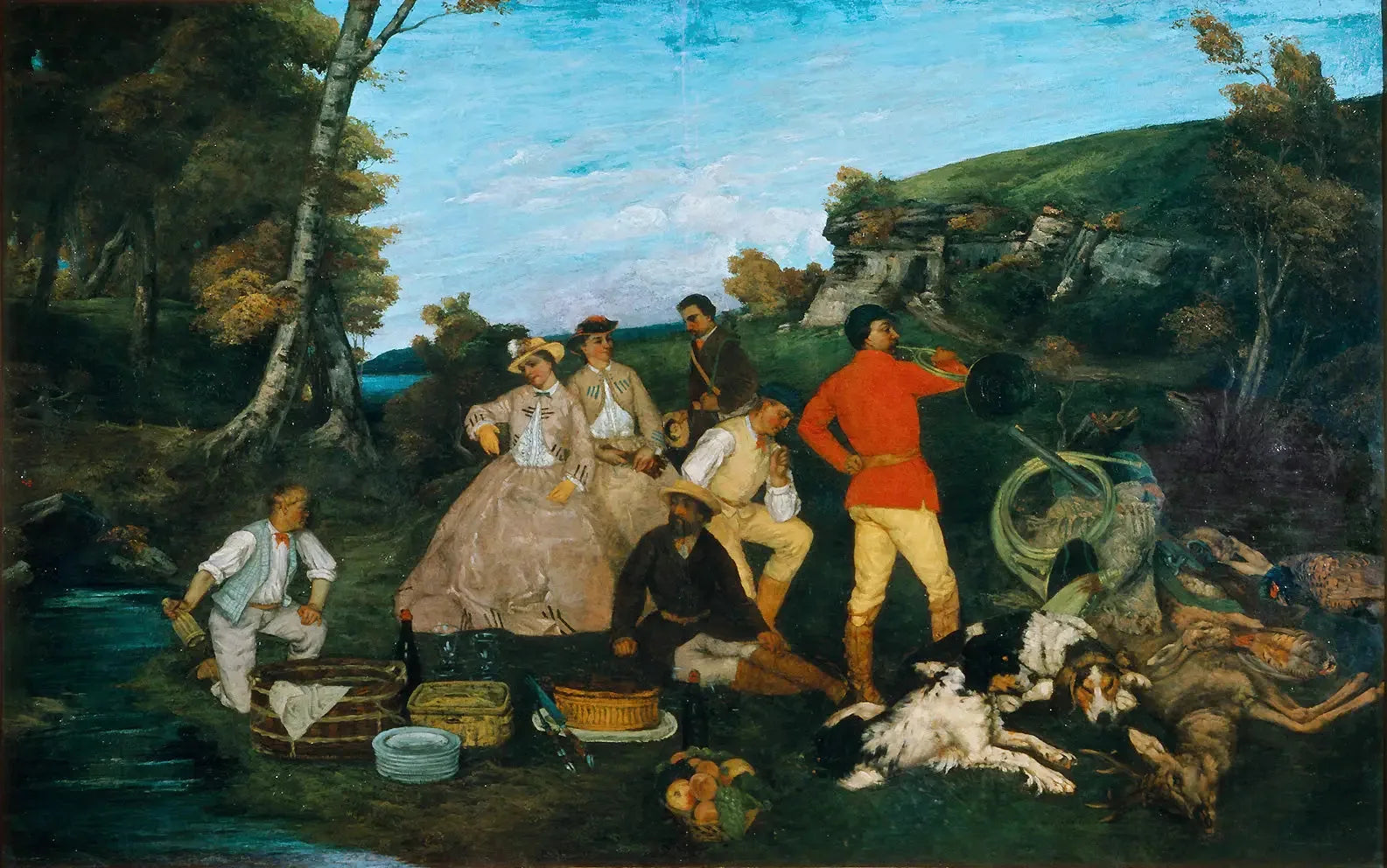 Le Repas de chasse - Gustave Courbet image 1 copie peinte à la main à l’huile