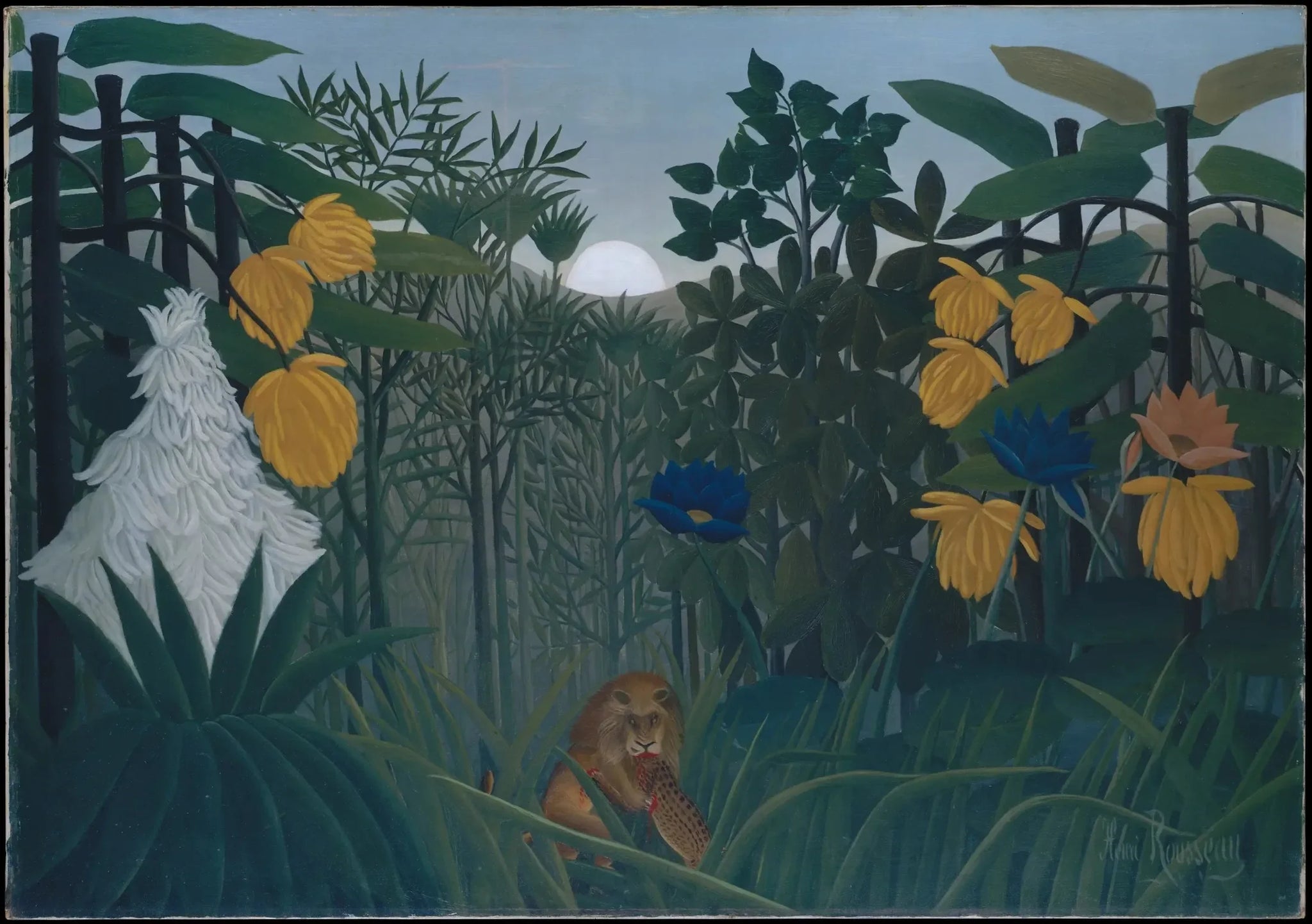 Le Repas du lion - Henri Rousseau image 1 reproduction de peinture à l’huile