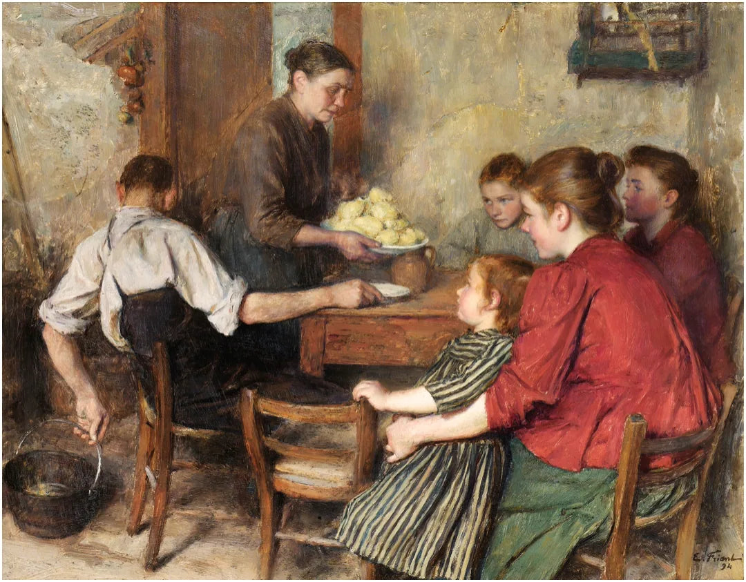 Le repas frugal - Émile Friant image 1 reproduction réalisée par Alpha Reproduction