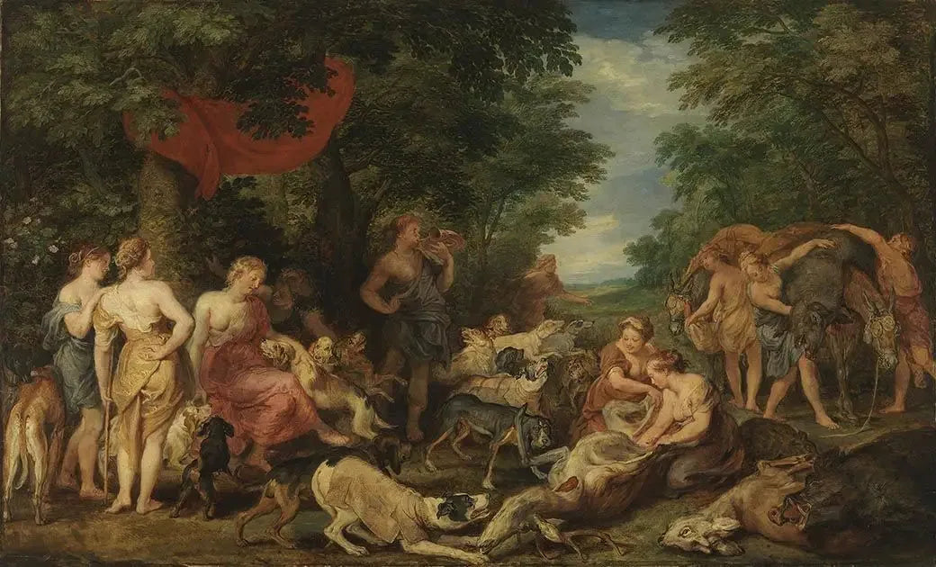 Le Repos de Diane après la chasse - Peter Paul Rubens image 1 copie peinte à la main à l’huile