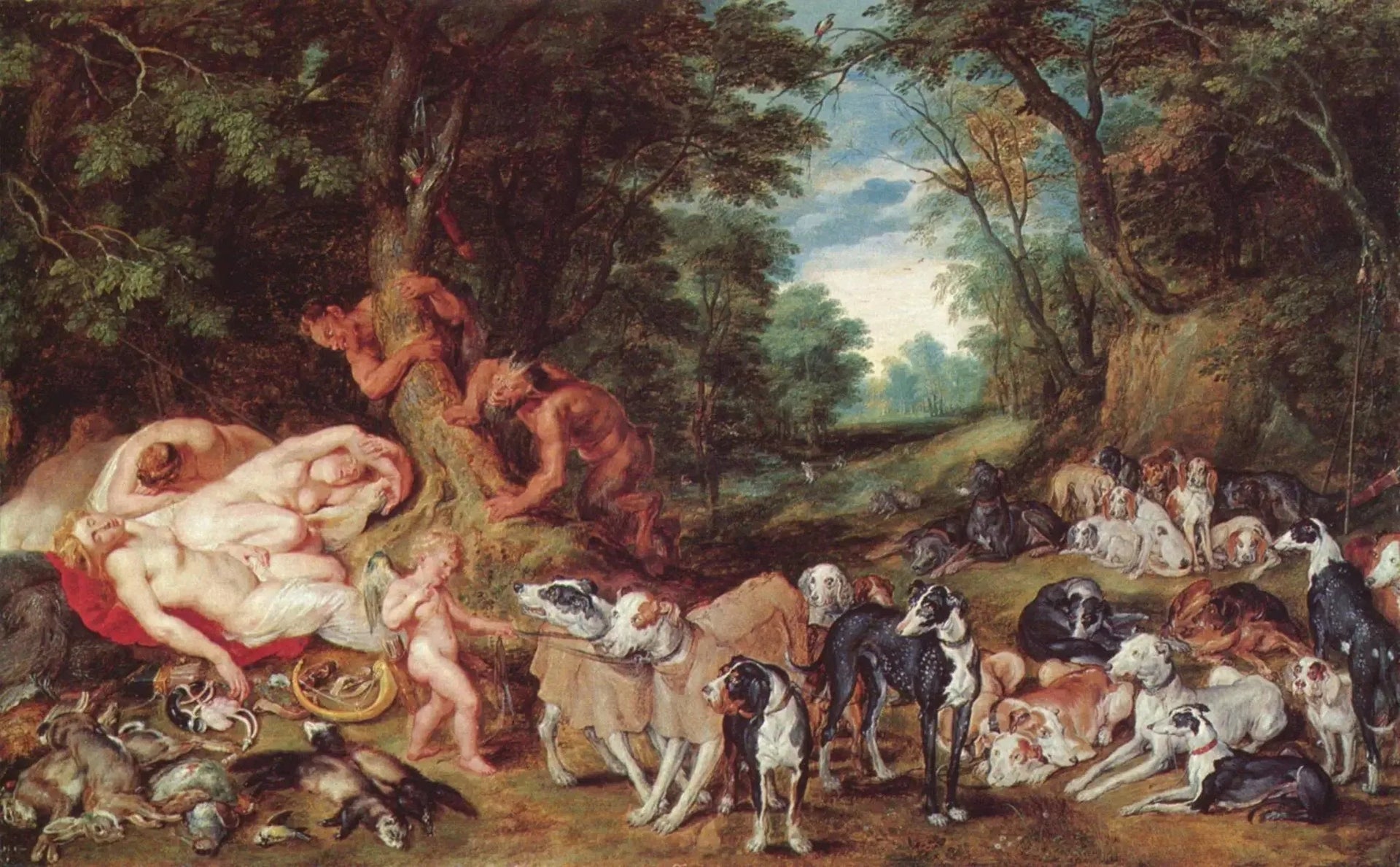 Le Repos de Diane et de ses nymphes - Peter Paul Rubens image 1 reproduction de peinture à l’huile