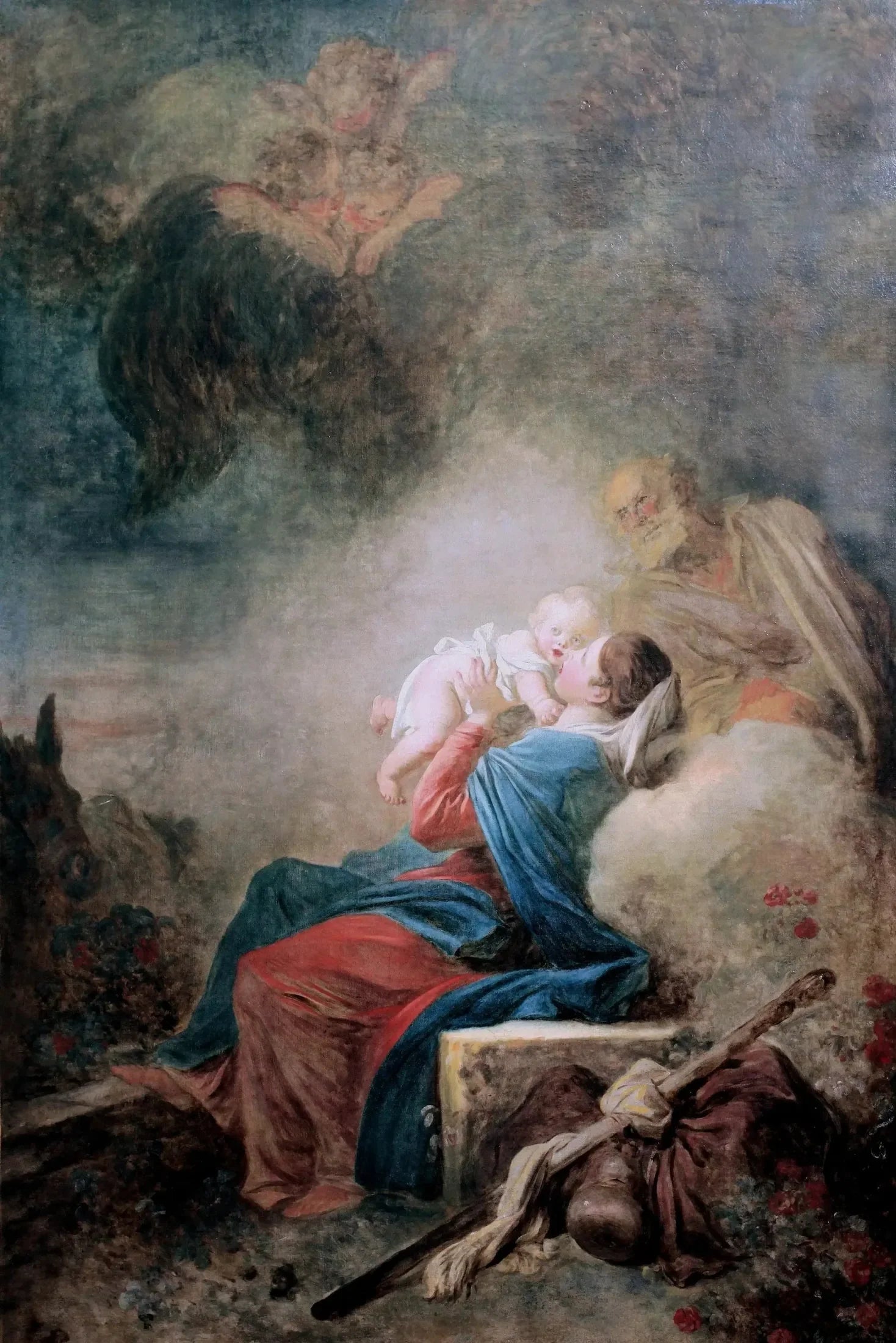 Le Repos de la Sainte Famille - Jean-Honoré Fragonard image 1 reproduction de peinture à l’huile