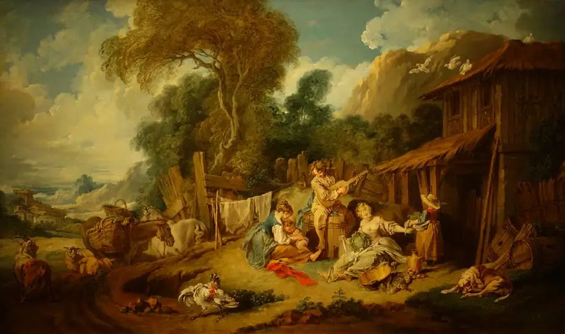 Le repos des fermiers - François Boucher image 1 copie peinte à la main à l’huile