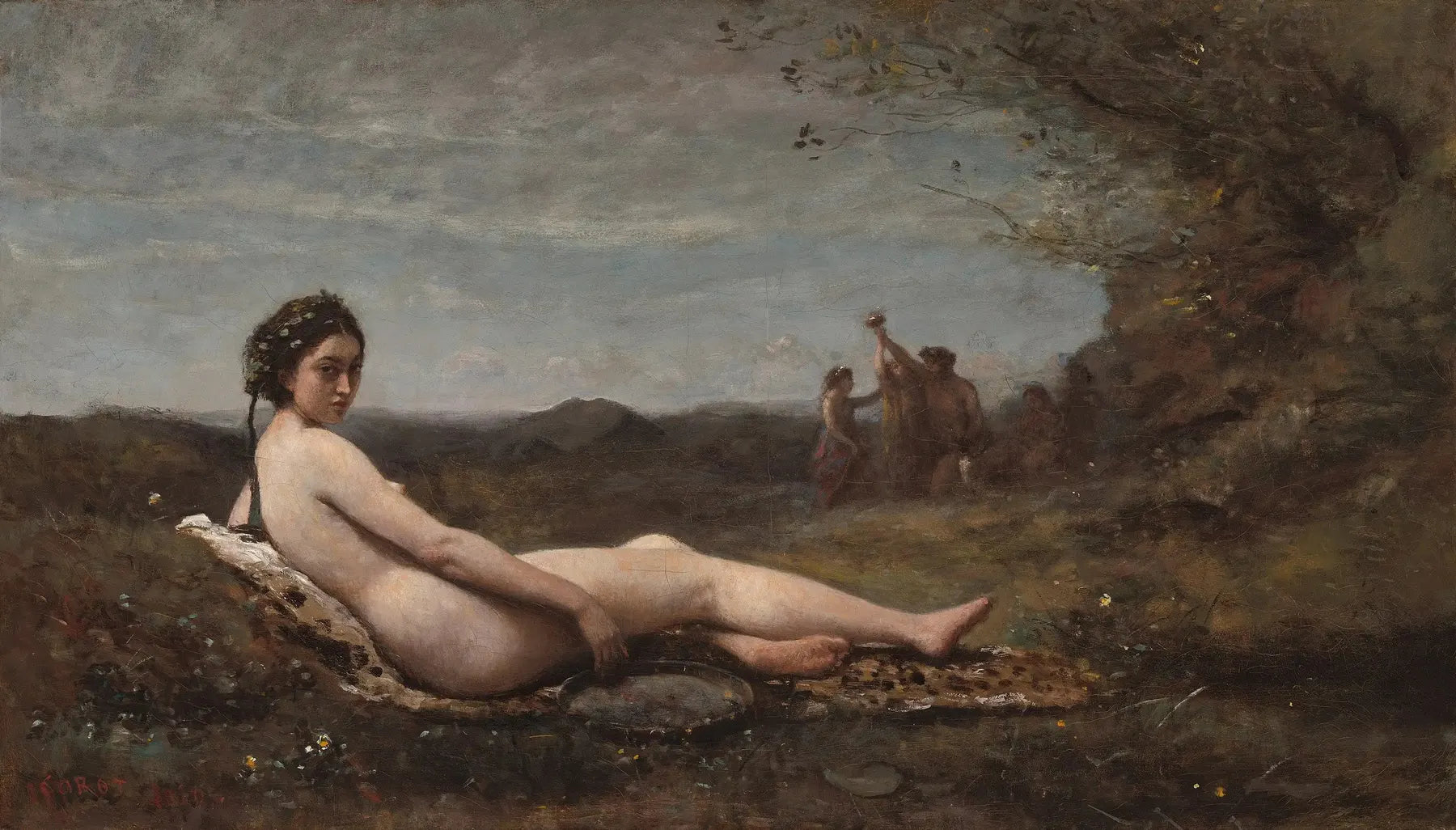 Le Repos - Jean-Baptiste Camille Corot image 1 copie peinte à la main à l’huile