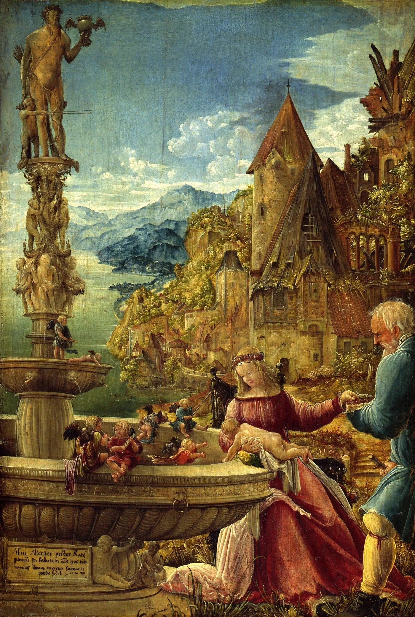 Le Repos pendant la fuite en Égypte - Albrecht Altdorfer image 1 reproduction de peinture à l’huile