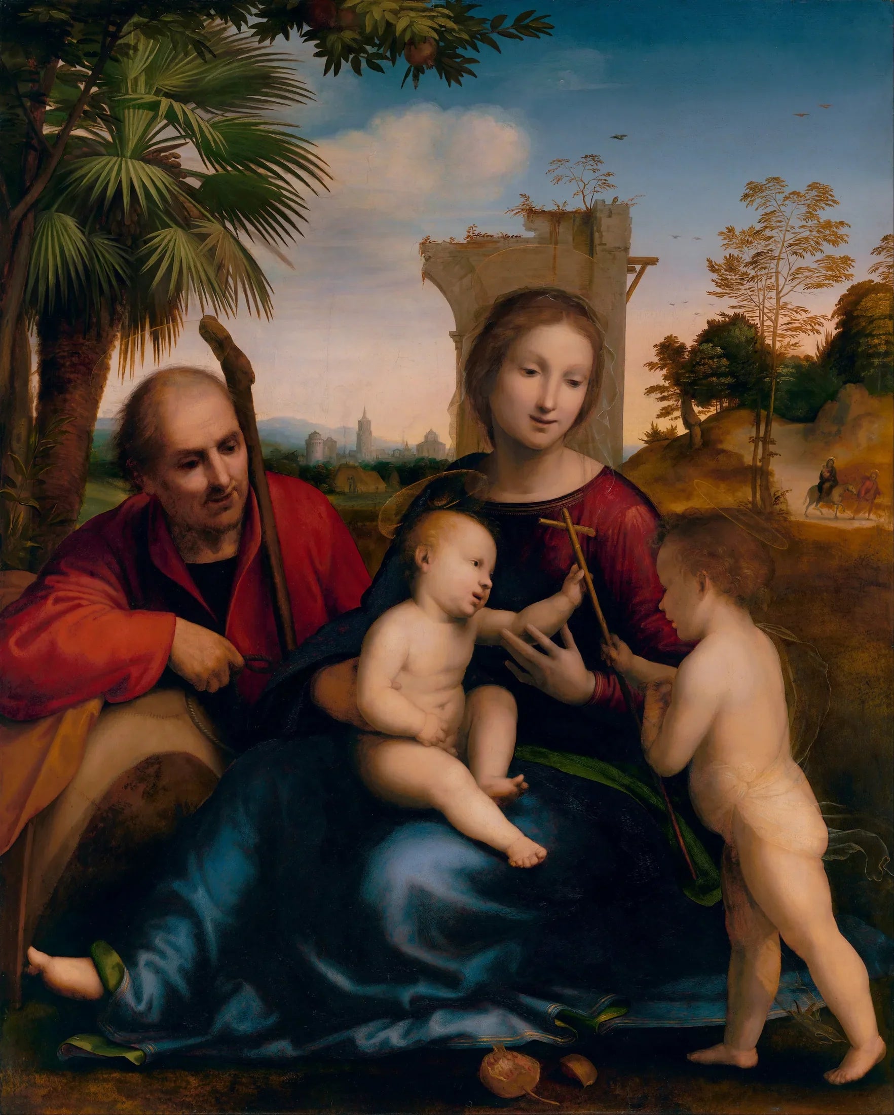 Le repos pendant la fuite en Égypte avec saint Jean-Baptiste - Fra Bartolomeo image 1 reproduction réalisée par Alpha Reproduction