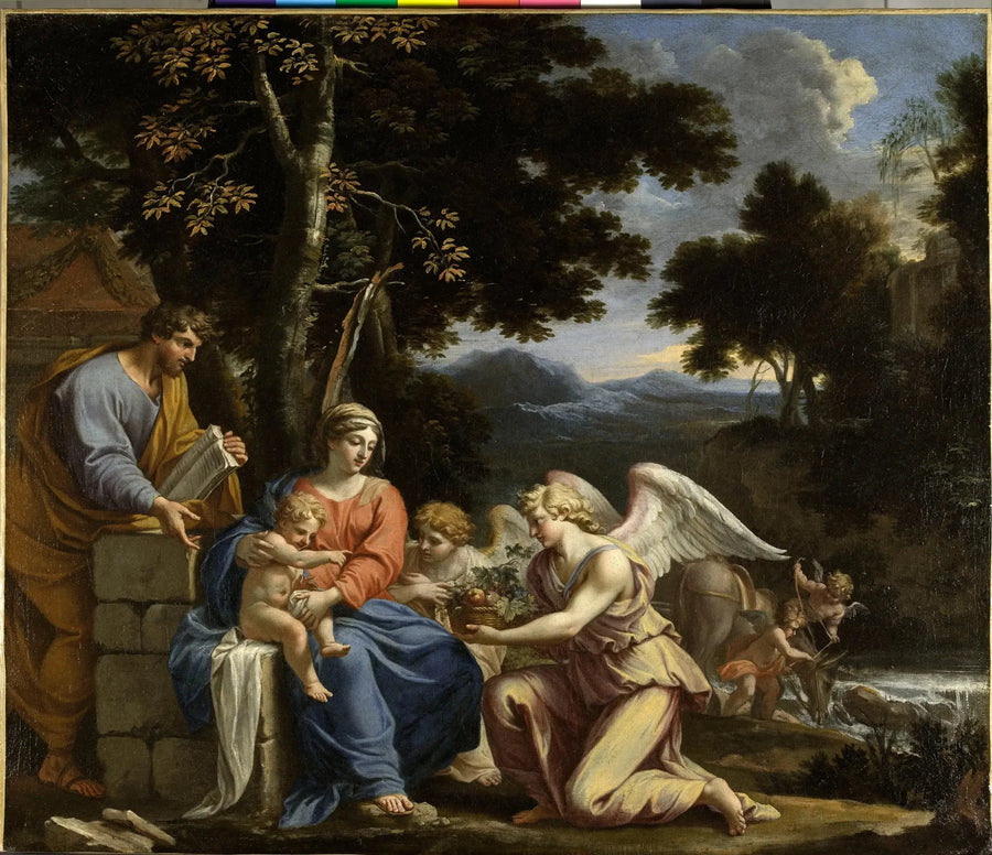 Le repos pendant la fuite en Egypte - Charles Poerson image 1 reproduction de peinture à l’huile