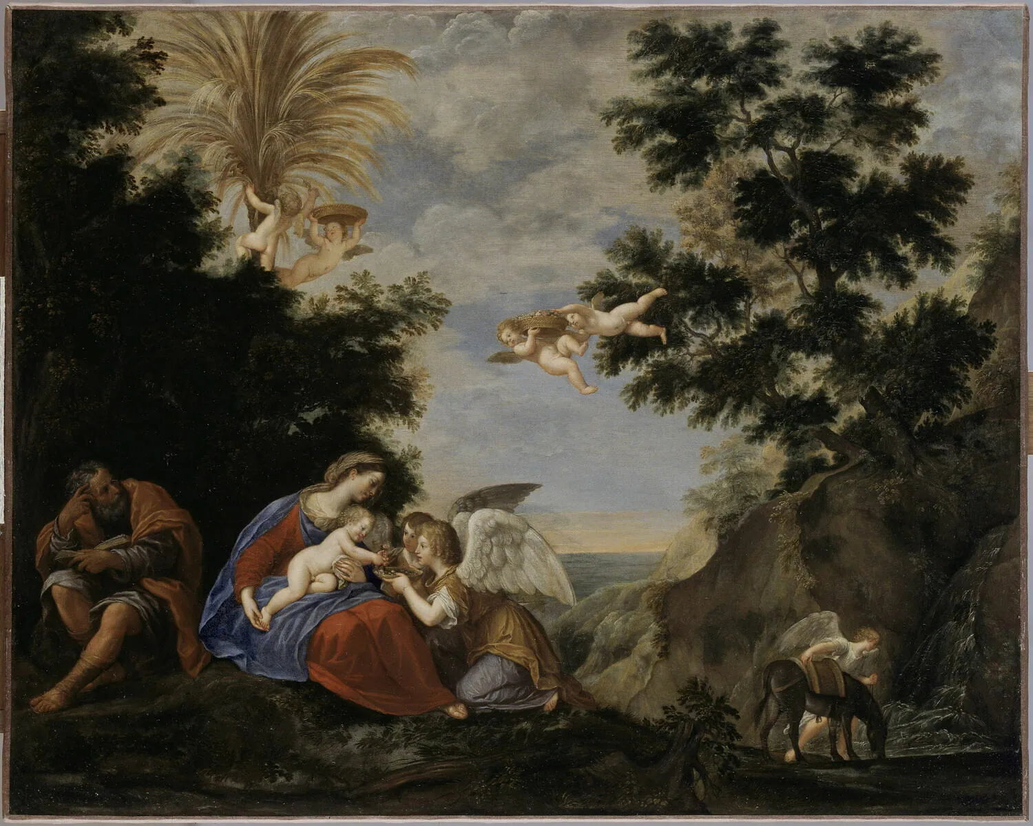Le Repos pendant la fuite en Égypte - Francesco Albani image 1 reproduction réalisée par Alpha Reproduction