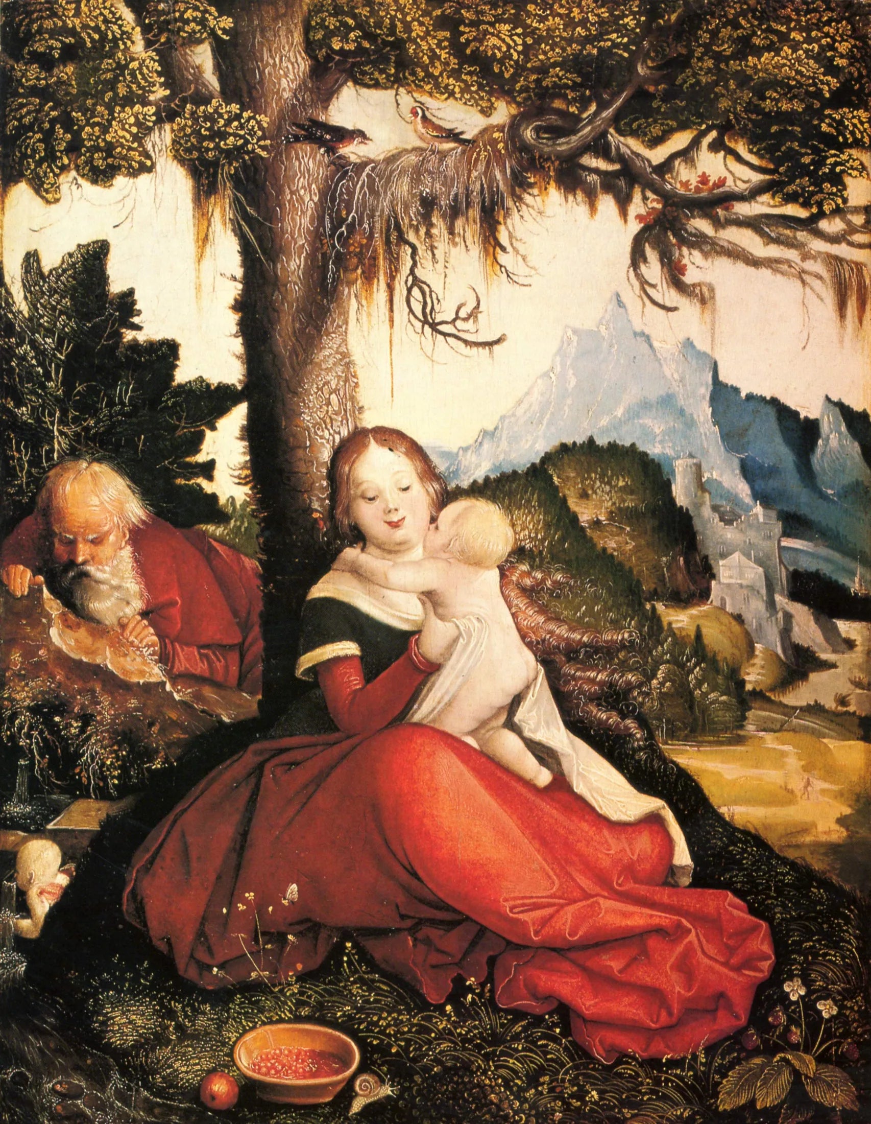 Le Repos pendant la fuite en Égypte - Hans Baldung Grien image 1 tableau peint à l’huile sur toile