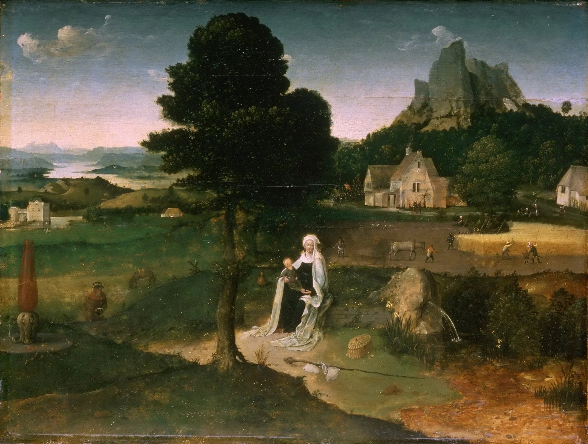 Le Repos pendant la fuite en Égypte - Joachim Patinier image 1 reproduction de peinture à l’huile