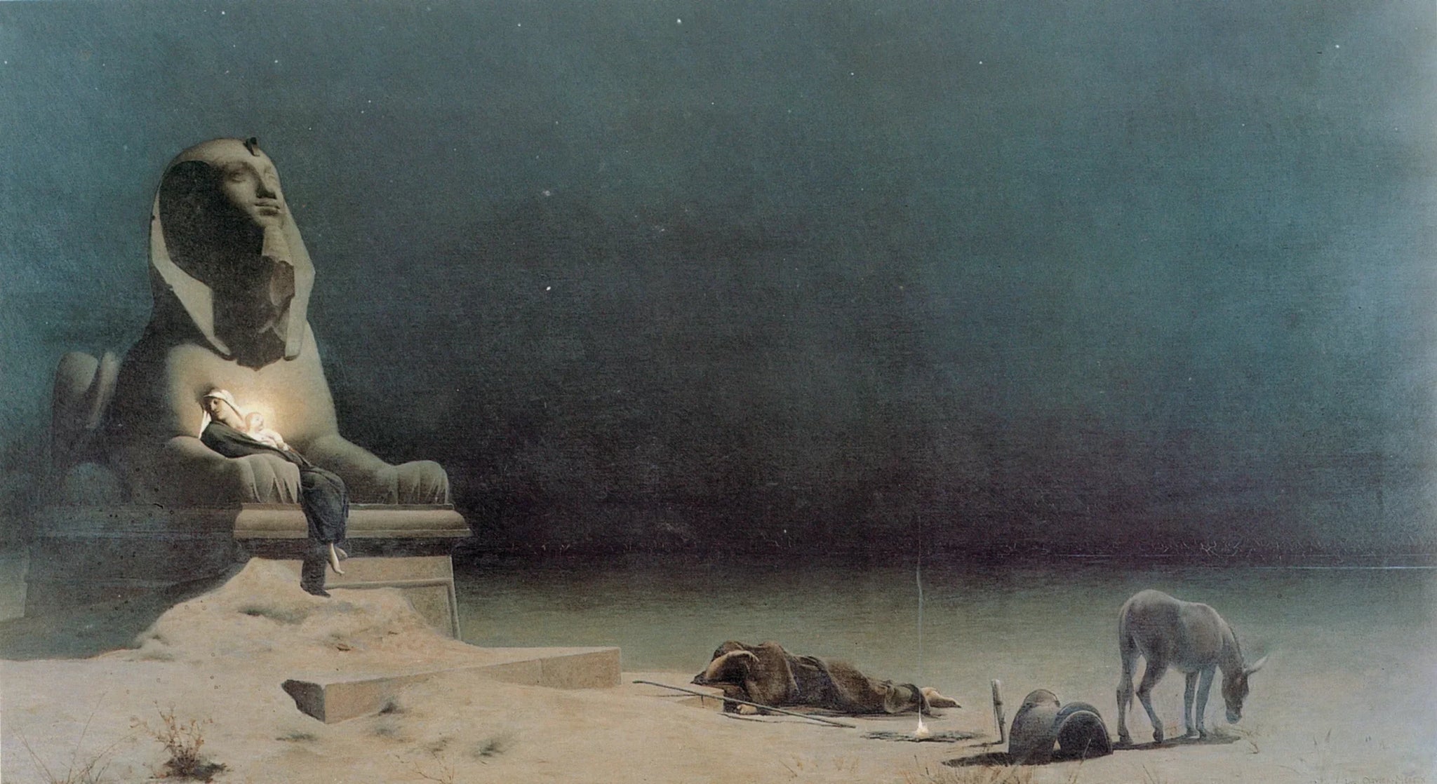 Le Repos pendant la fuite en Égypte - Luc-Olivier Merson image 1 copie de tableau peinte à la main