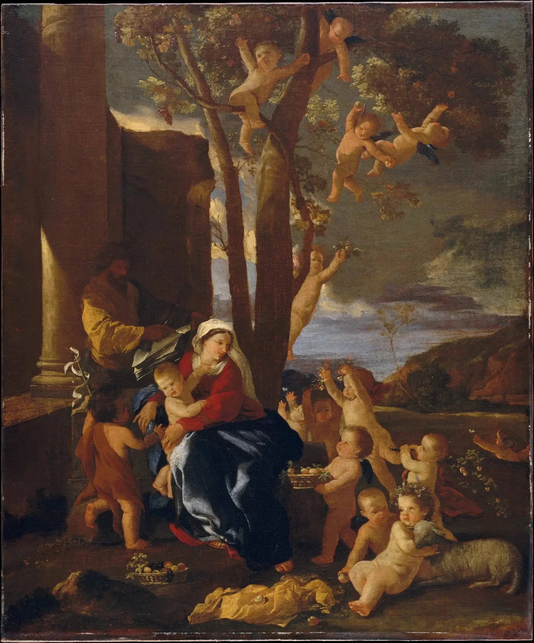 Le Repos pendant la fuite en Égypte - Nicolas Poussin image 1 tableau peint à l’huile sur toile