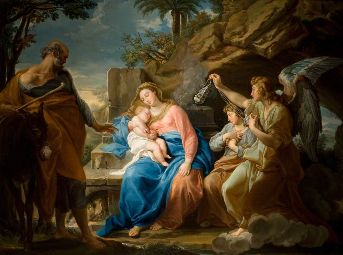 Le repos pendant la fuite en Égypte - Pompeo Batoni image 1 reproduction d’œuvre d’art à l’huile