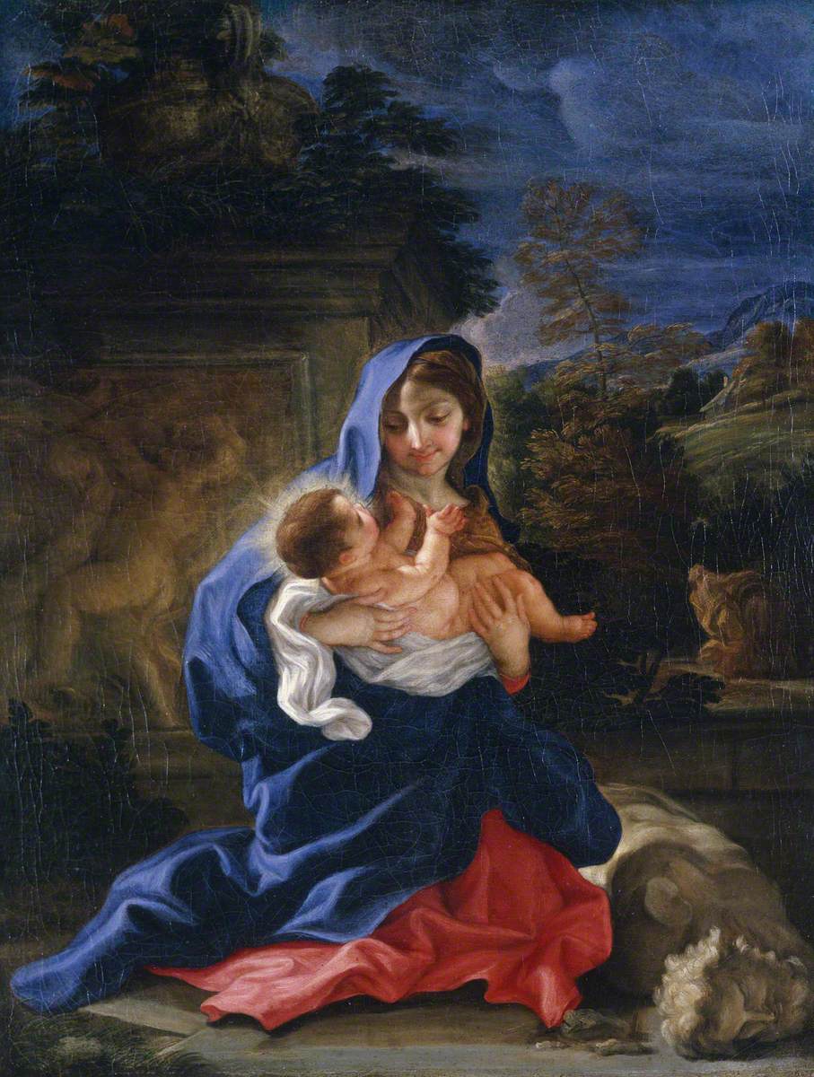 Le reste du voyage vers l'Égypte - Giovanni Battista Gaulli image 1 copie de tableau peinte à la main