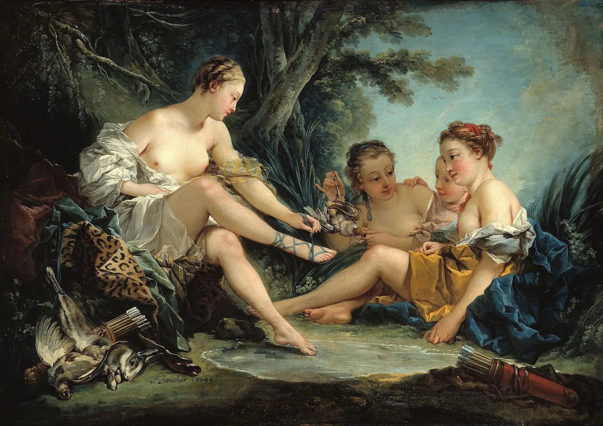 Le Retour de Diane Chasseresse - François Boucher image 1 reproduction artisanale de tableau