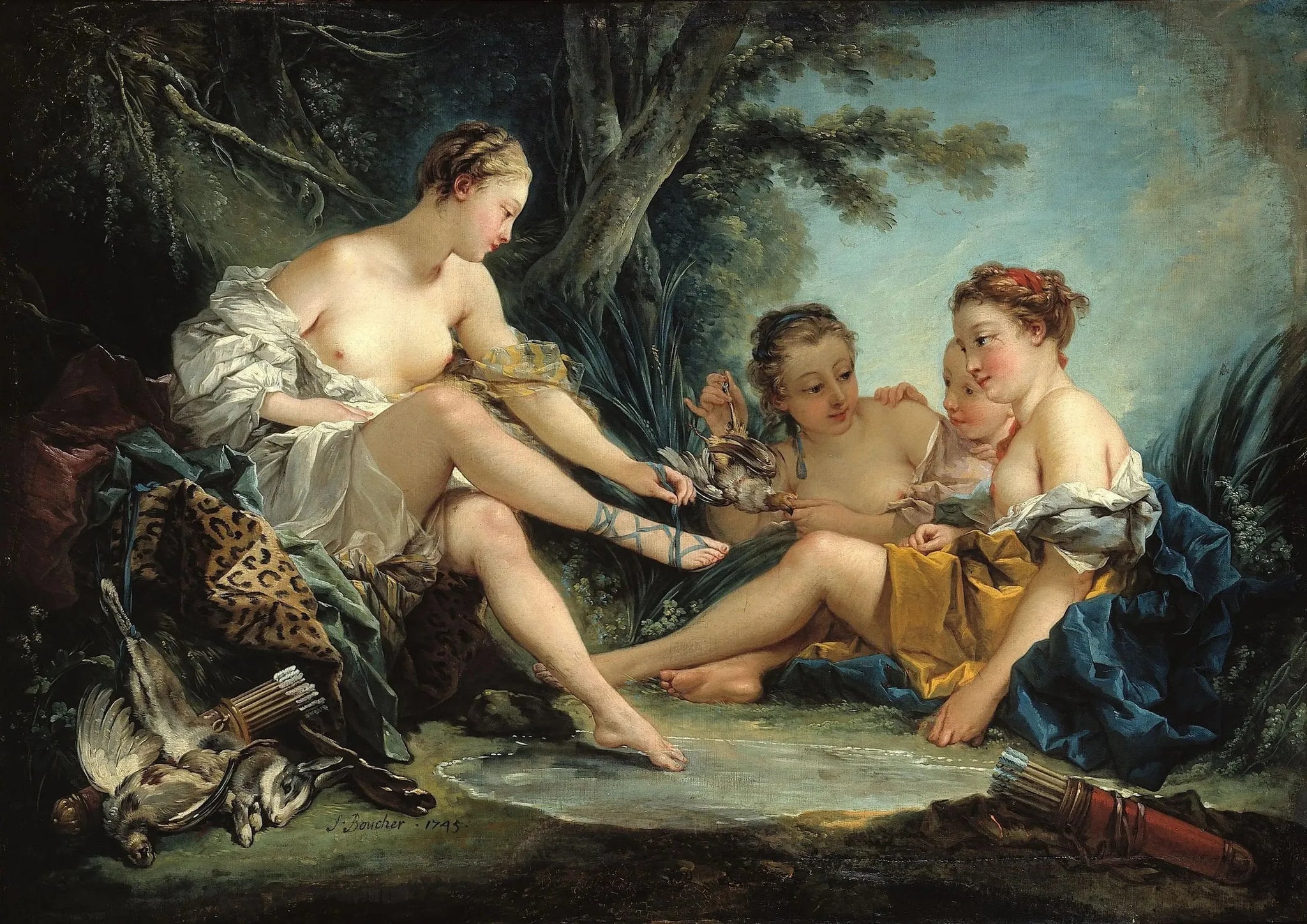 Le Retour de Diane Chasseresse - François Boucher image 1 reproduction artisanale de tableau