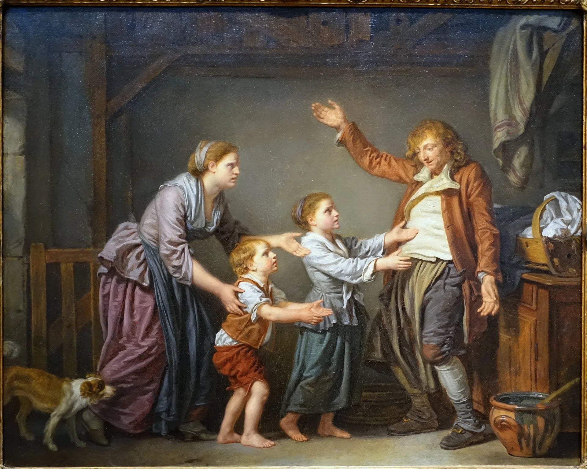 Le retour de l'ivrogne - Jean-Baptiste Greuze image 1 tableau peint à l’huile sur toile