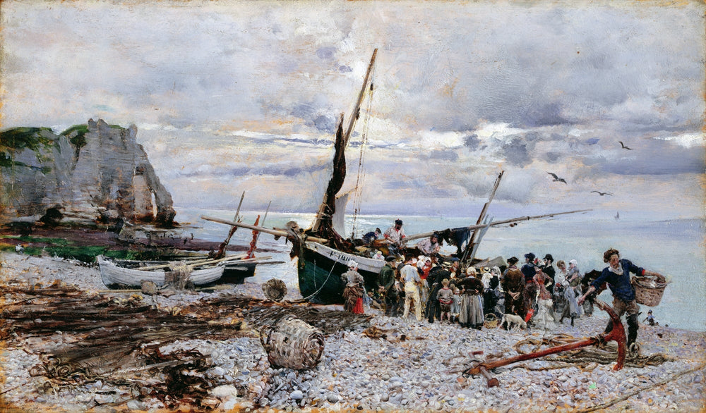 Le Retour des bateaux de pêche Étretat - Giovanni Boldini - Alpha Reproduction