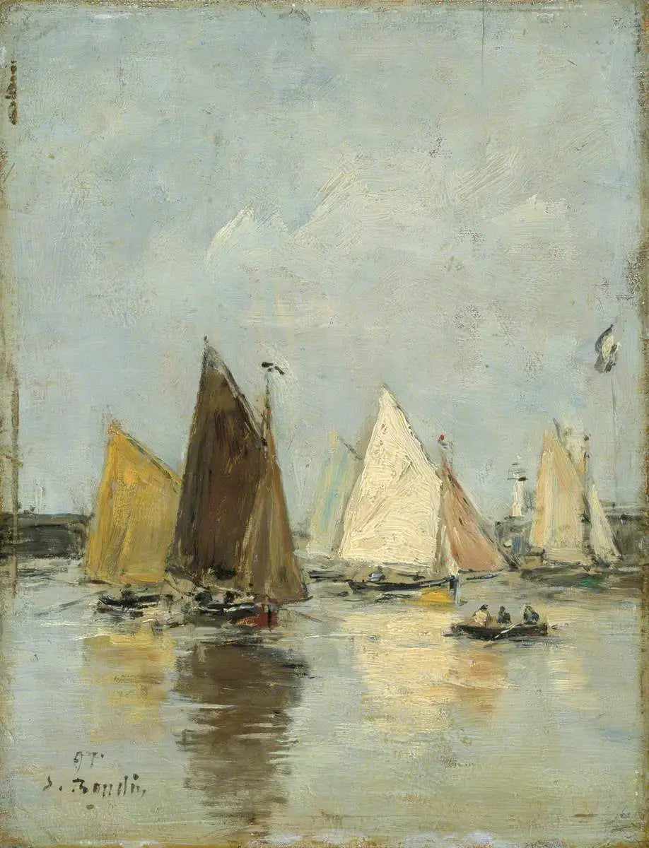 Le retour des bateaux - Eugène Boudin image 1 reproduction artisanale de tableau