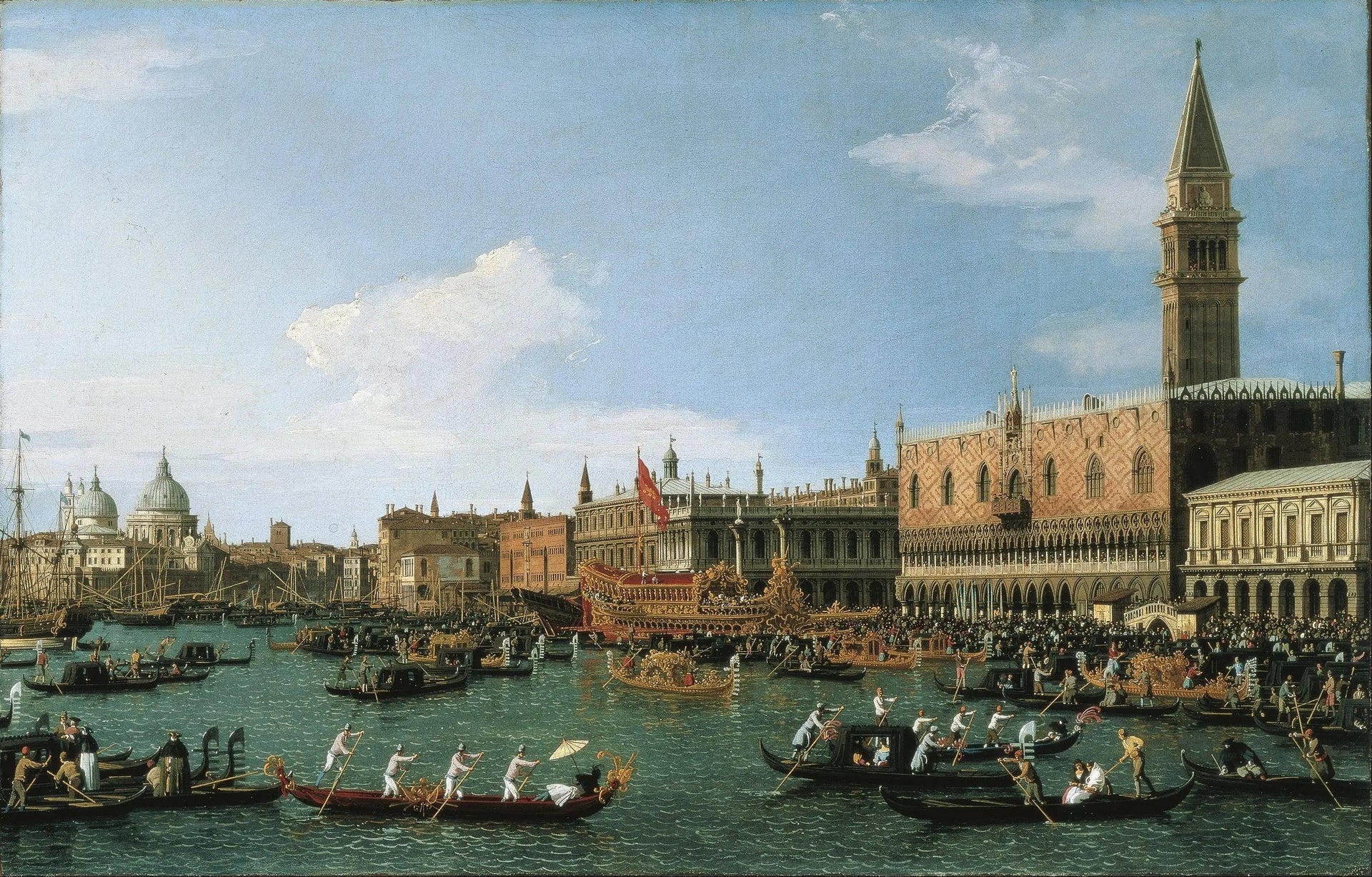 Le Retour du Bucentaure le jour de l'Ascension - Canaletto image 1 tableau peint à l’huile sur toile