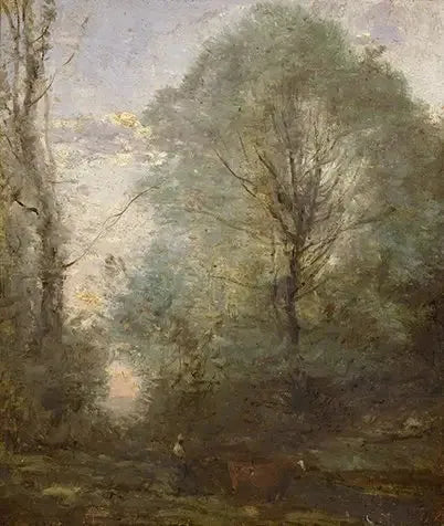 Le retour du petit bouvier - Jean-Baptiste Camille Corot image 1 reproduction d’œuvre d’art à l’huile