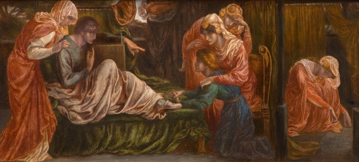 Le Rêve de Dante le jour de la mort de Béatrice (prédelle, panneau de droite) - Dante Gabriel Rossetti image 1 reproduction réalisée par Alpha Reproduction