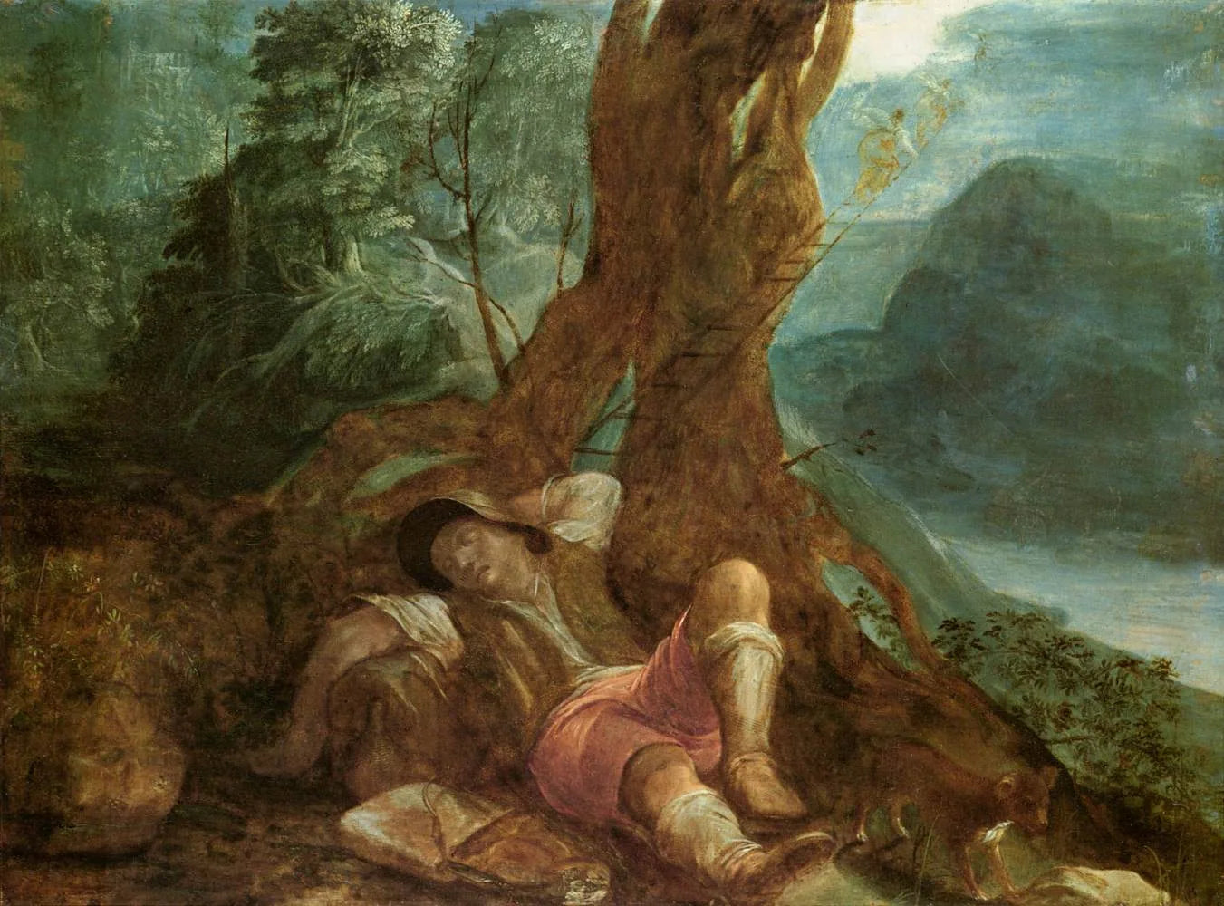 Le rêve de Jacob - Adam Elsheimer image 1 copie de tableau peinte à la main