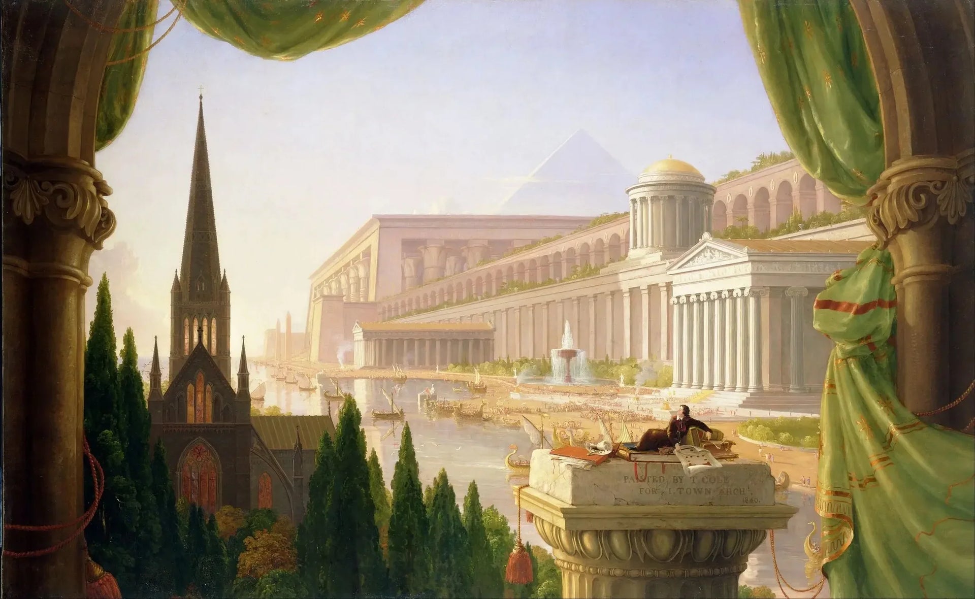 Le Rêve de l'architecte - Thomas Cole image 1 copie de tableau peinte à la main