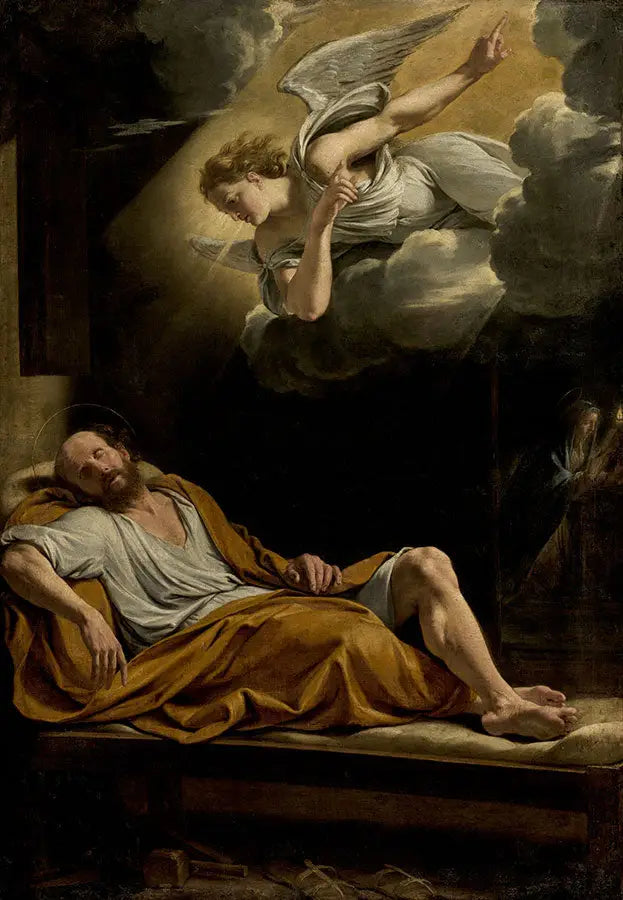 Le rêve de saint Joseph - Philippe de Champaigne image 1 copie de tableau peinte à la main