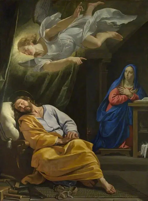 Le rêve de saint Joseph - Philippe de Champaigne image 1 copie peinte à la main à l’huile