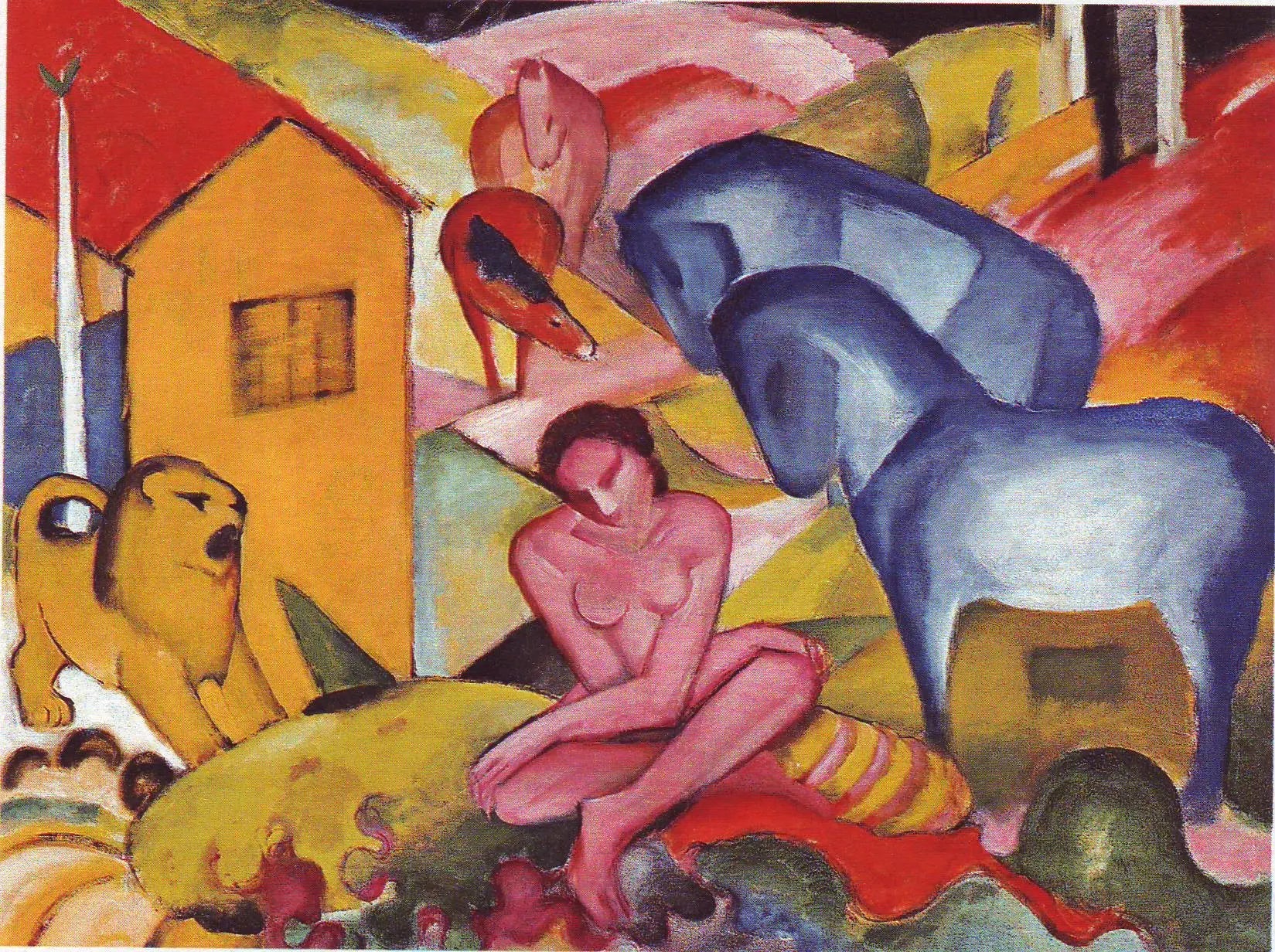 Le Rêve - Franz Marc image 1 copie peinte à la main à l’huile