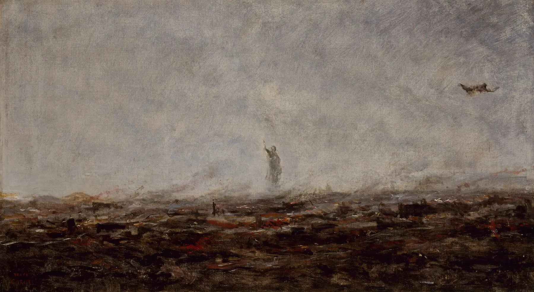 Le Rêve : Paris incendié, septembre 1870 - Jean-Baptiste Camille Corot image 1 copie peinte à la main à l’huile