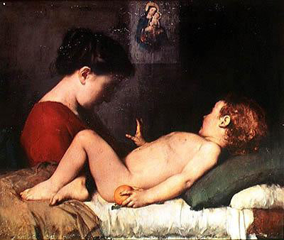 Le réveil de l'enfant - Jean-Jacques Henner image 1 tableau peint à l’huile sur toile
