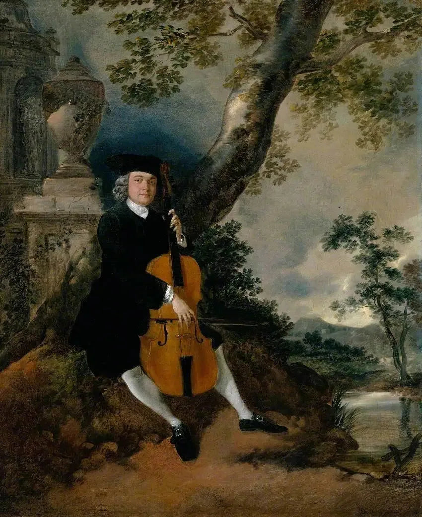 Le révérend John Chafy jouant du violoncelle dans un paysage - Thomas Gainsborough image 1 tableau peint à l’huile sur toile