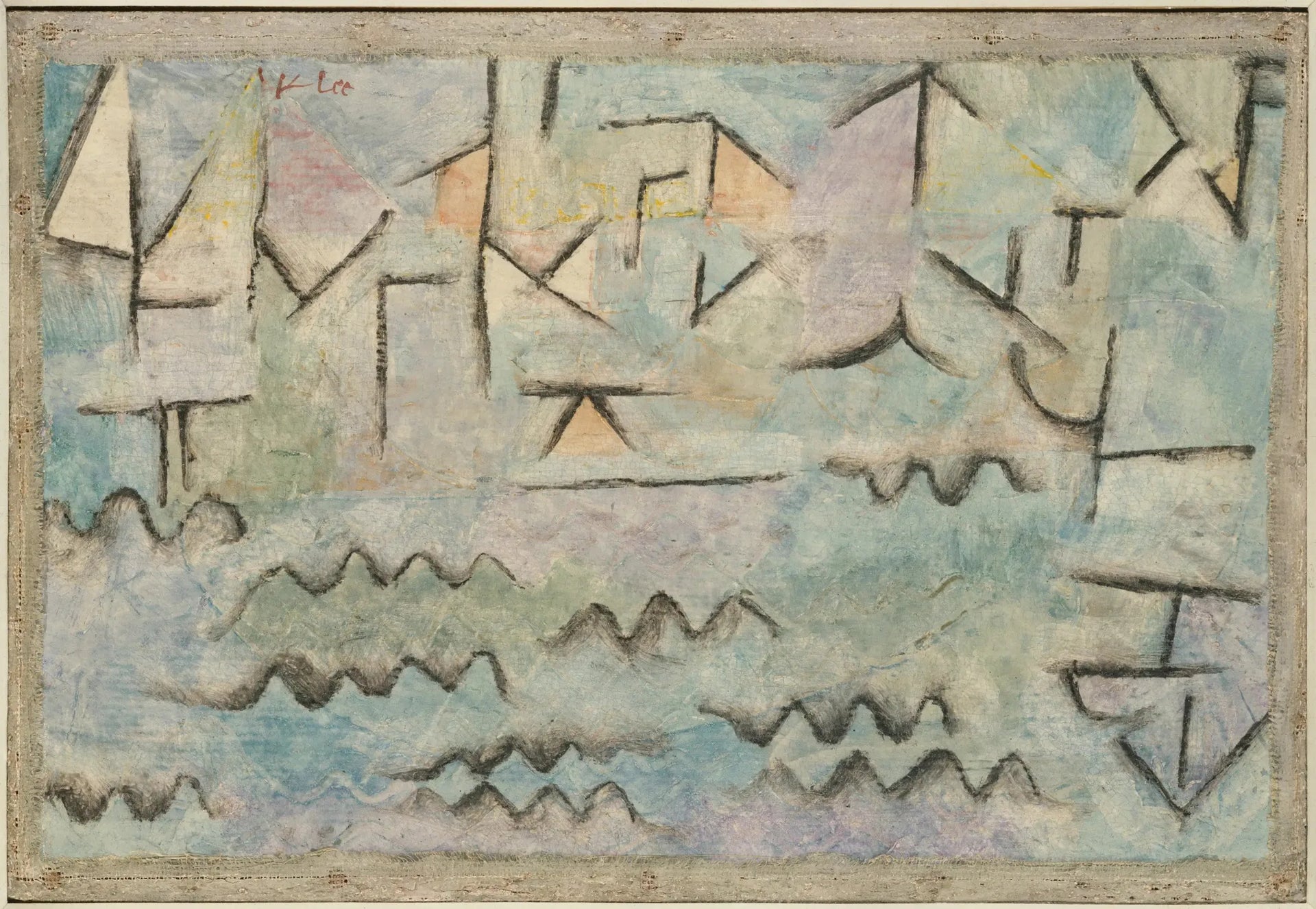 Le Rhin à Duisbourg - Paul Klee image 1 reproduction artisanale de tableau