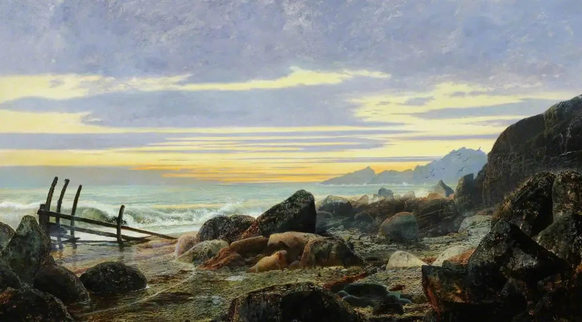 Le rivage de fer - John Atkinson Grimshaw image 1 copie peinte à la main à l’huile