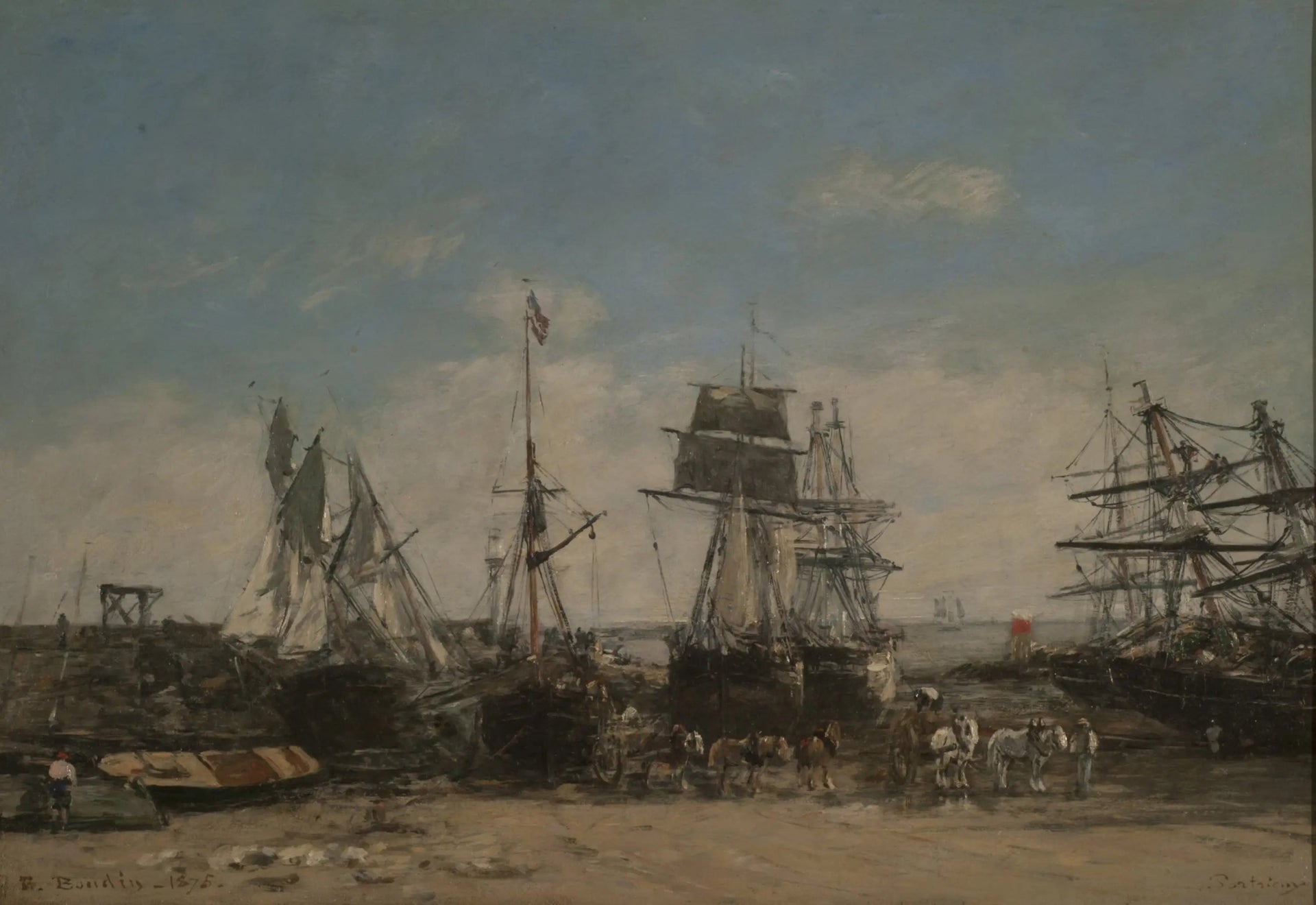 Le rivage de Portrieux, Côtes-du-Nord - Eugène Boudin image 1 reproduction de peinture à l’huile