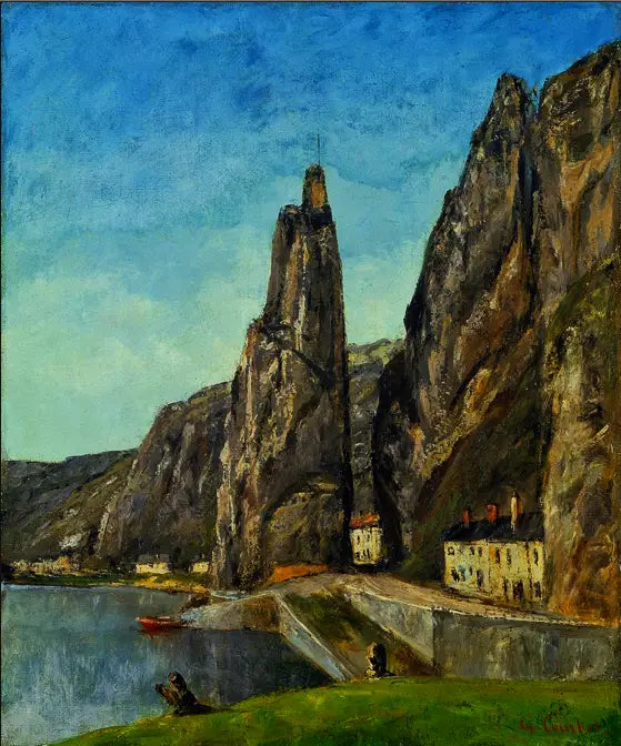 Le Rocher à Bayard, à Dinant - Gustave Courbet image 1 reproduction de peinture à l’huile