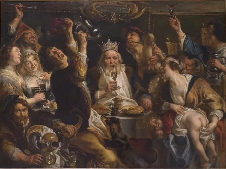Le roi boit - Jacob Jordaens image 1 copie peinte à la main à l’huile