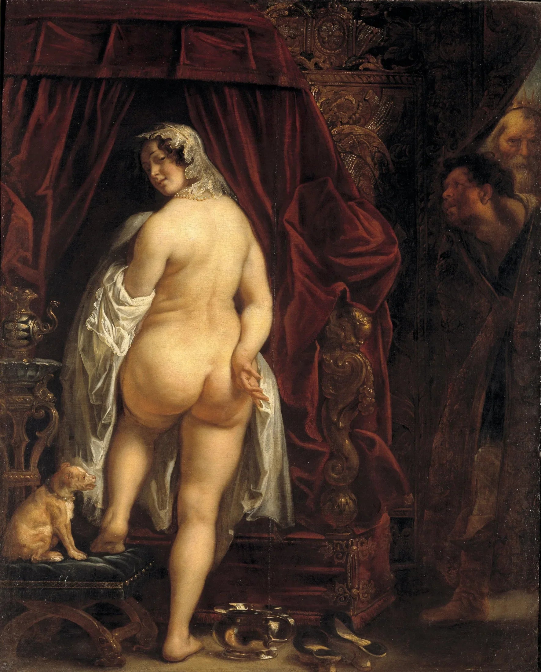 Le roi Candaule montrant sa femme à Gygès - Jacob Jordaens image 1 copie peinte à la main à l’huile