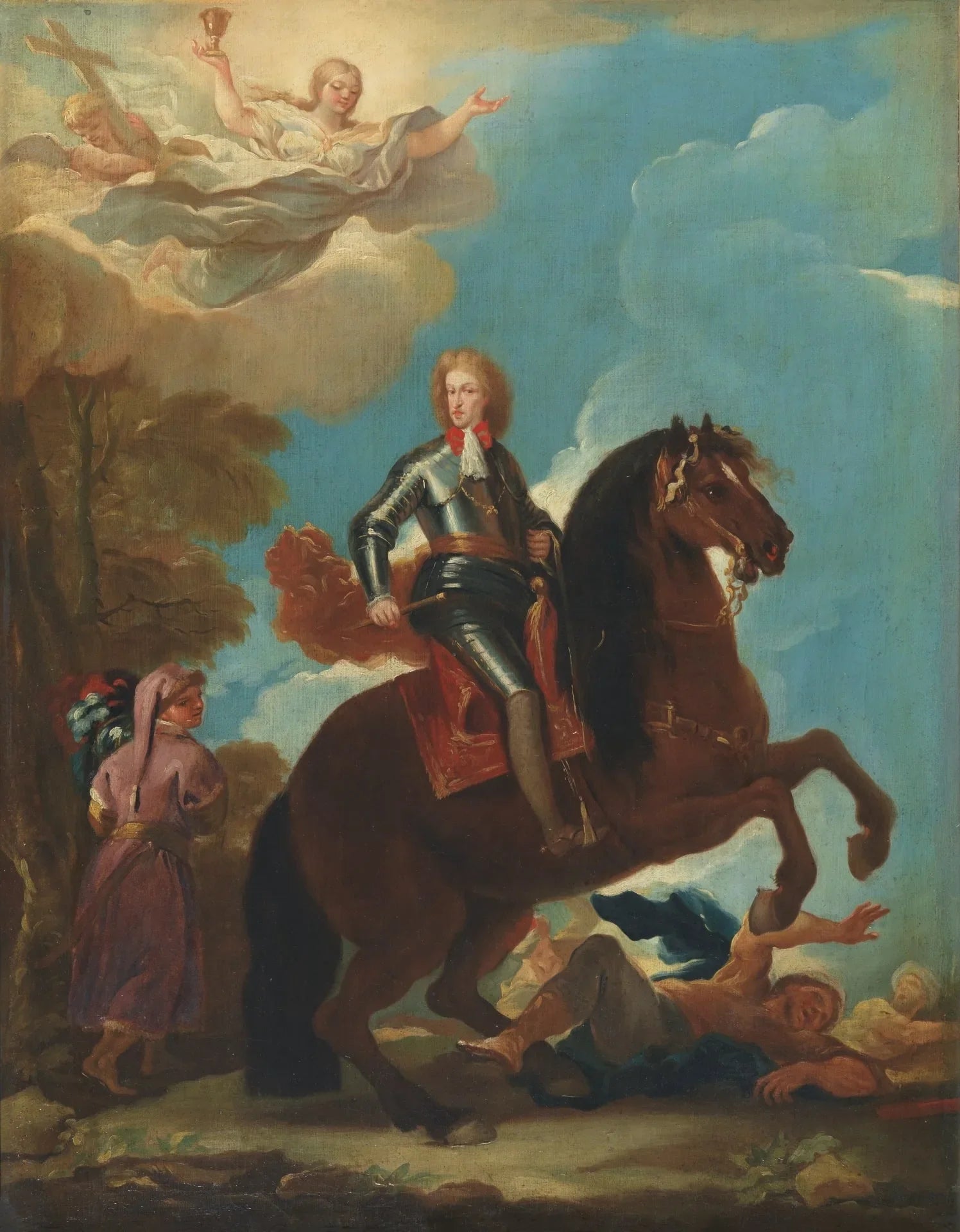 Le roi Charles II d'Espagne à cheval - Luca Giordano image 1 copie peinte à la main à l’huile