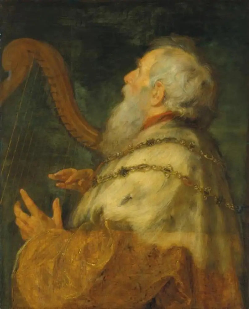Le roi David jouant de la harpe - Peter Paul Rubens image 1 copie de tableau peinte à la main