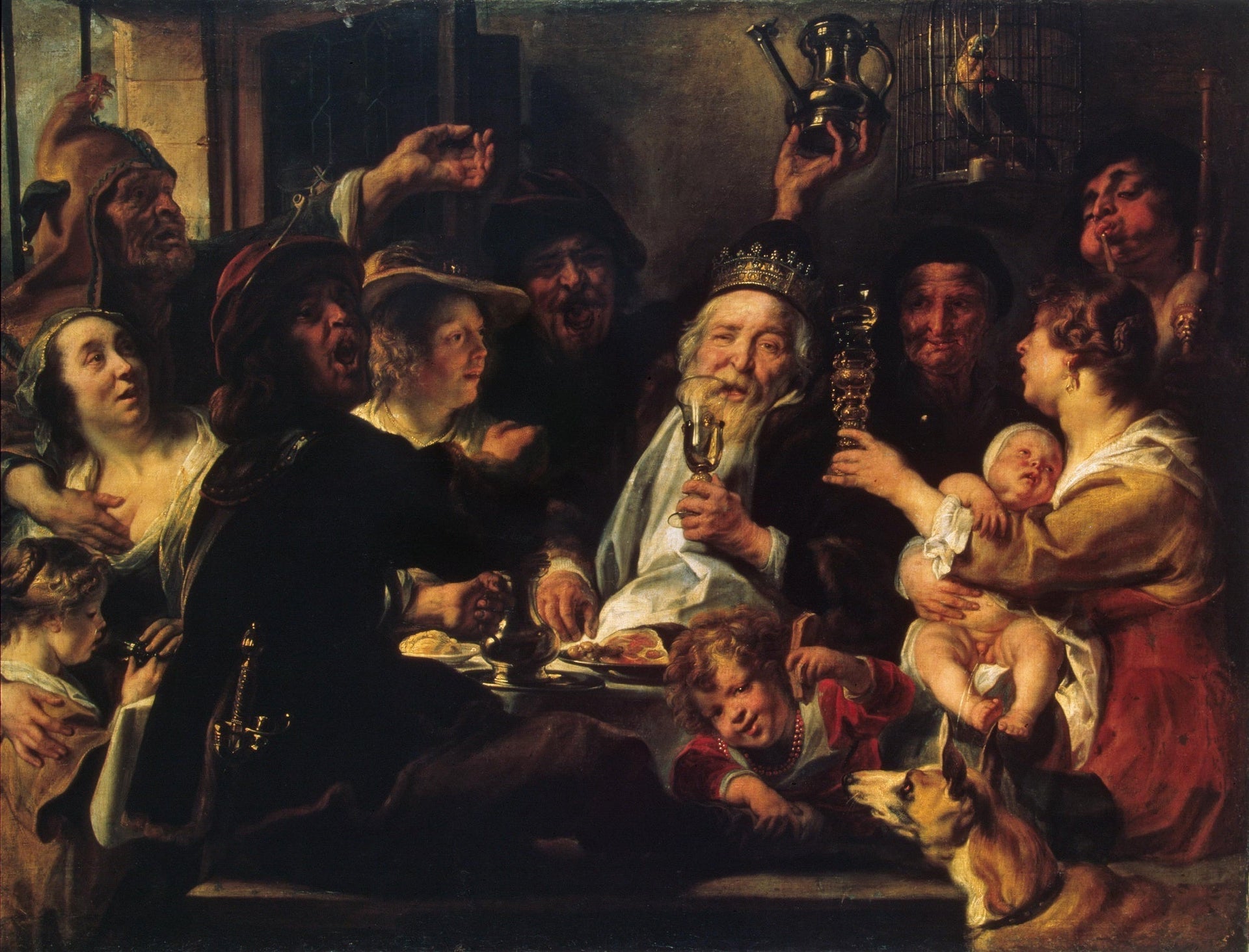 Le Roi des haricots - Jacob Jordaens image 1 reproduction d’œuvre d’art à l’huile