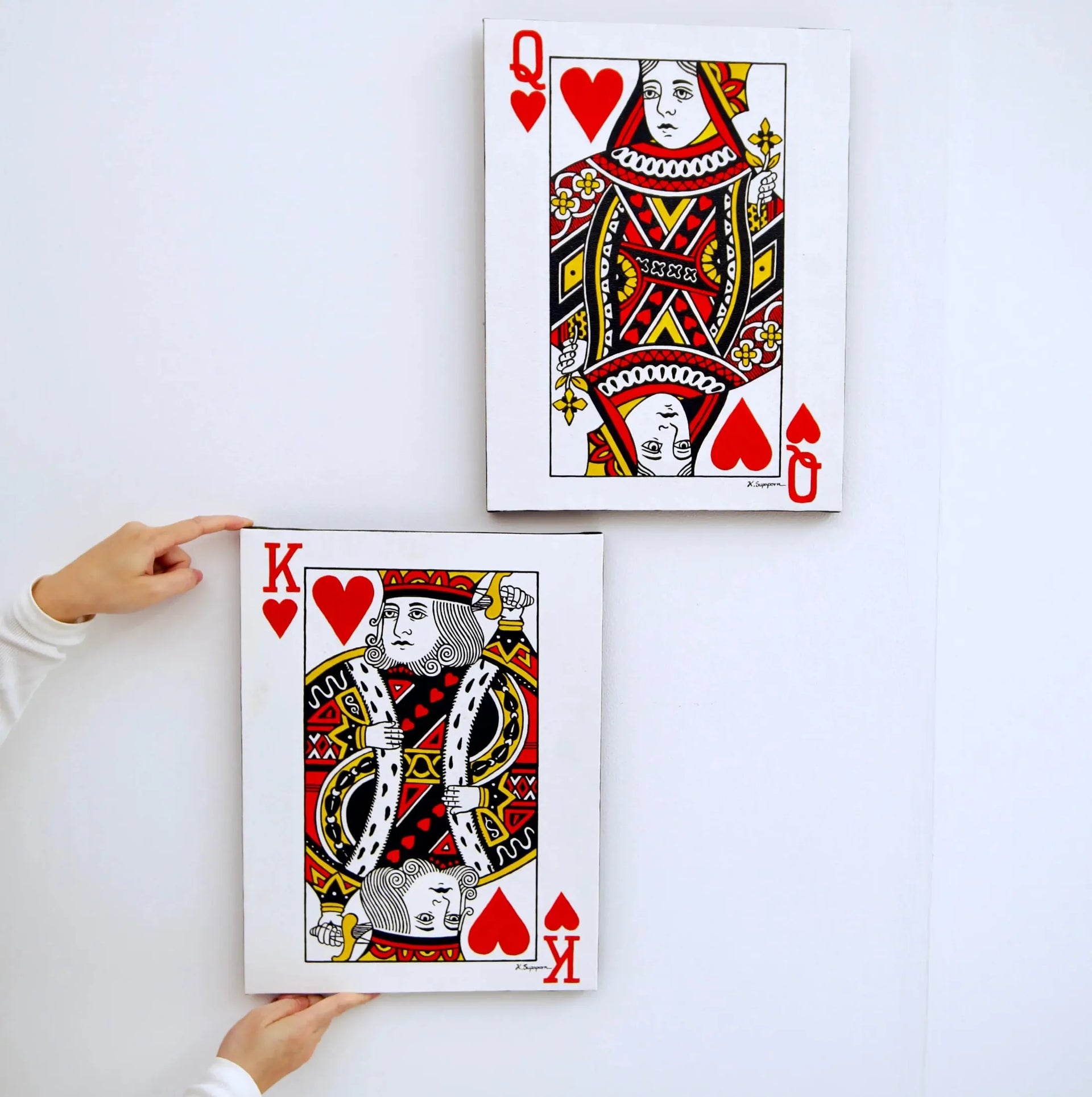 Le Roi et la Reine de Cœurs | 30 x 40 cm (x2) image 2 reproduction d’œuvre d’art à l’huile