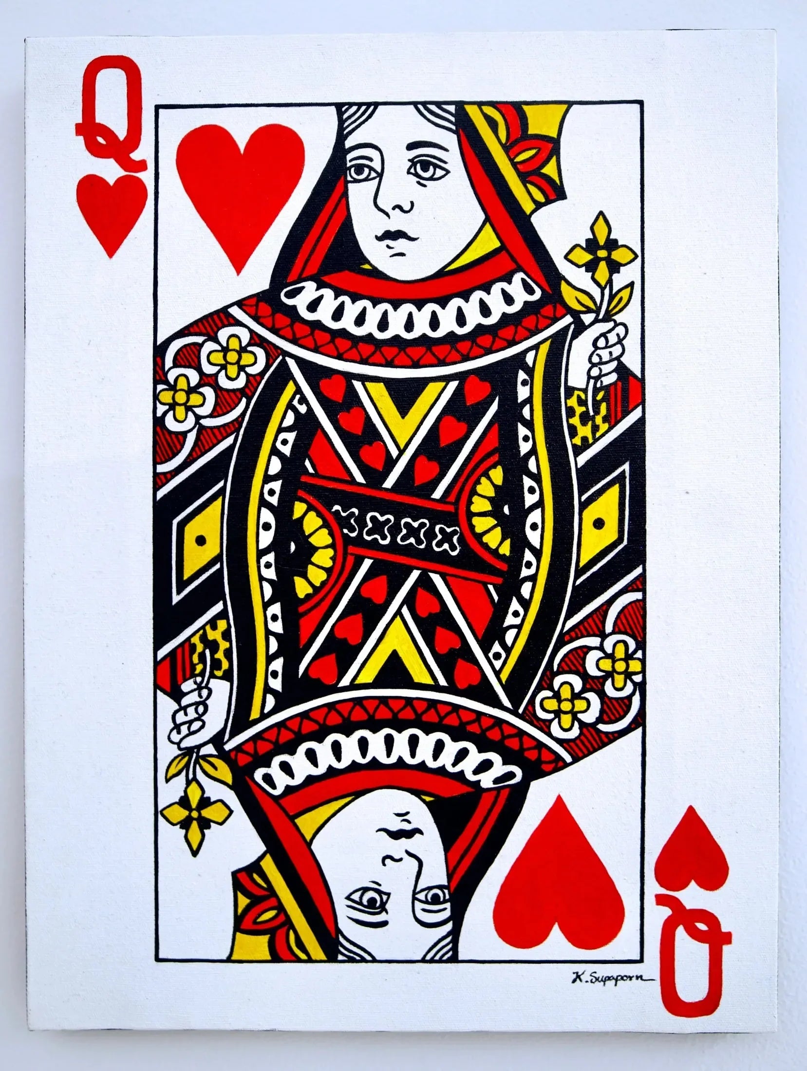 Le Roi et la Reine de Cœurs | 30 x 40 cm (x2) image 1 copie peinte à la main à l’huile