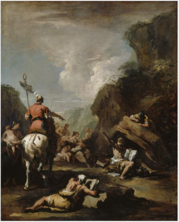 Le roi Hiéron II de Syracuse demande à Archimède de fortifier la ville - Sebastiano Ricci image 1 reproduction artisanale de tableau