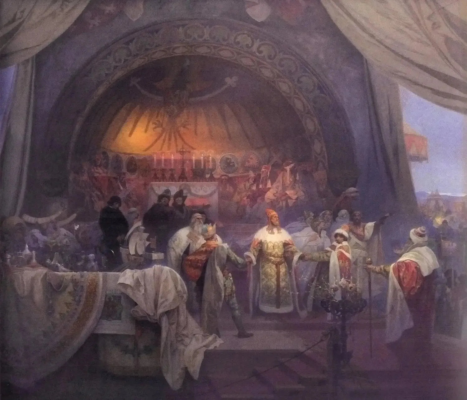 Le Roi Premysl Ottokar II de Bohême - Alphonse Mucha image 1 copie peinte à la main à l’huile