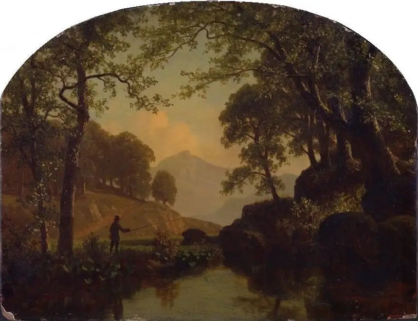 Le ruisseau à truites - Albert Bierstadt image 1 tableau peint à l’huile sur toile
