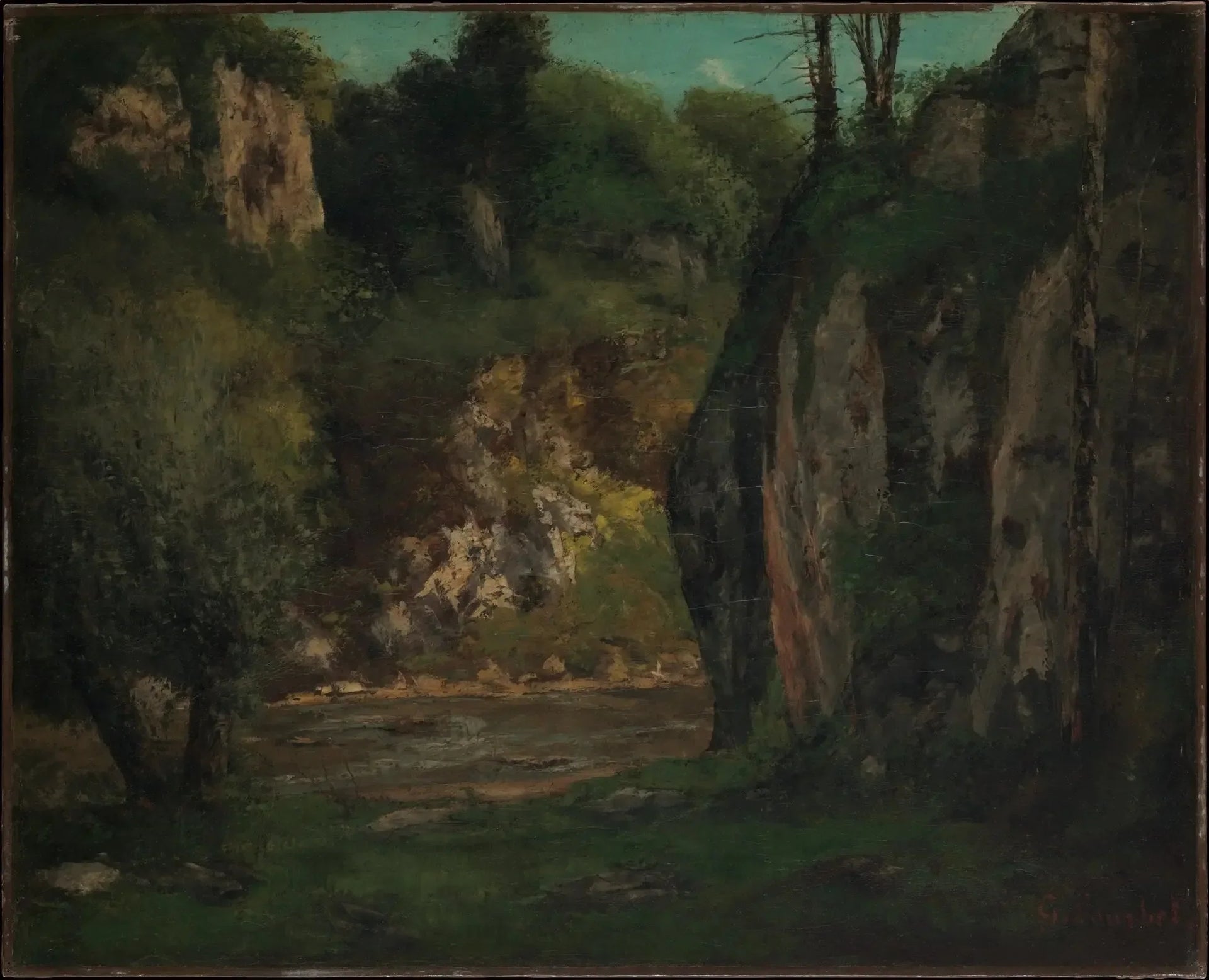 Le ruisseau caché - Gustave Courbet image 1 copie de tableau peinte à la main